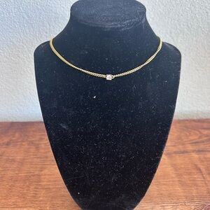 Gabirielle Elegant Gold Necklace with Diamond Accent​​​​